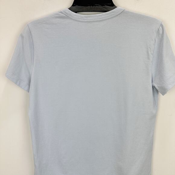 NEW Madewell Cotton Perfect Crewneck Tee Shirt Cotton Basics Light Blue XXS - Picture 8 of 9
